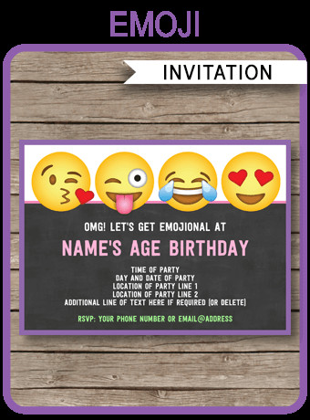 Emoji Party Invitations Template