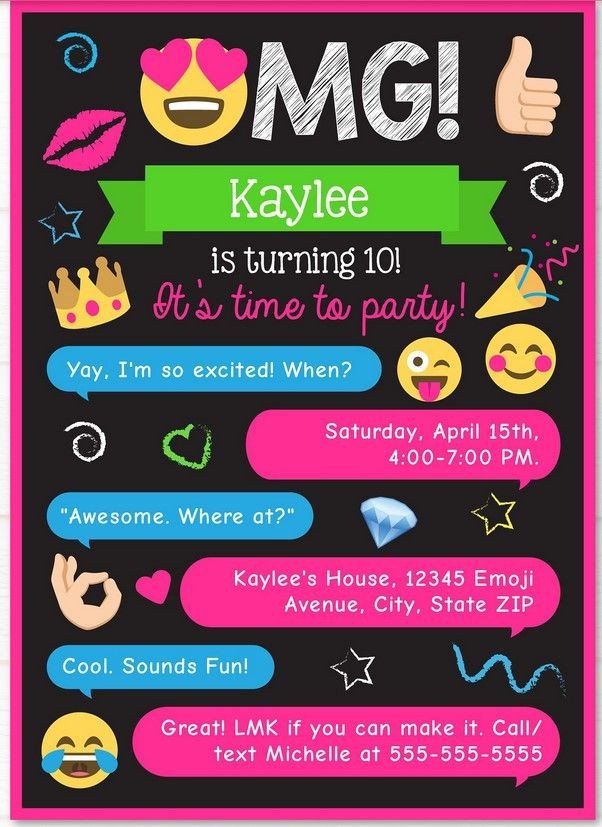 FREE Printable Emoji Chat Invitation q party