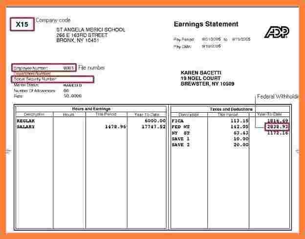 8 earnings statement template