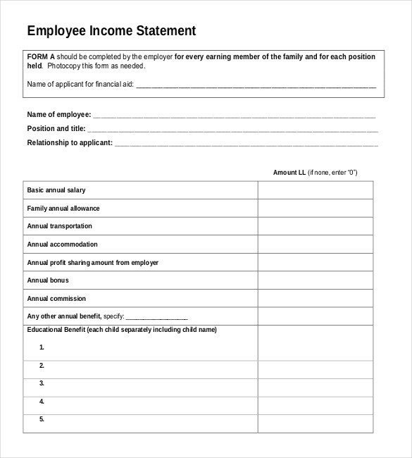 In e Statement Template 25 Free Word Excel PDF
