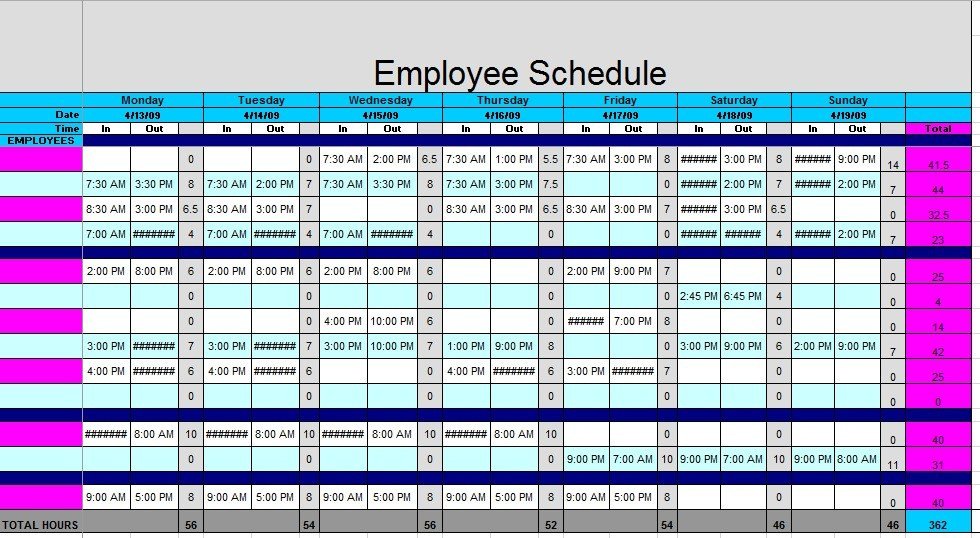 12 Free Sample Staff Schedule Templates Printable Samples