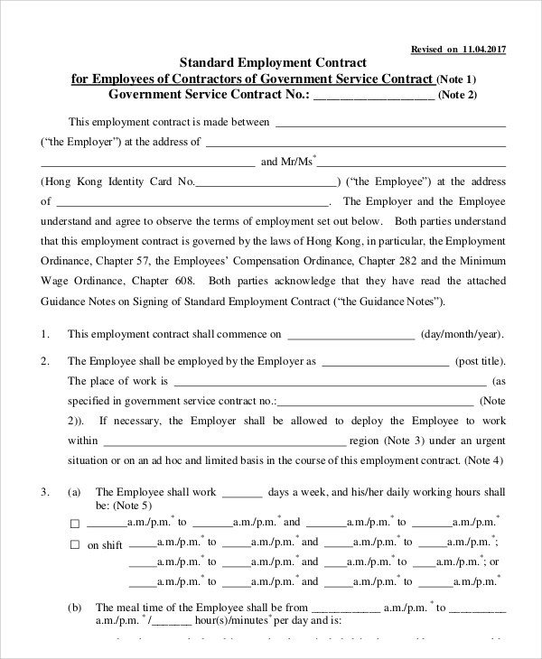 18 Employment Contract Templates Pages Google Docs