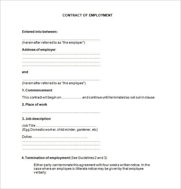 18 Job Contract Templates Word Pages Docs