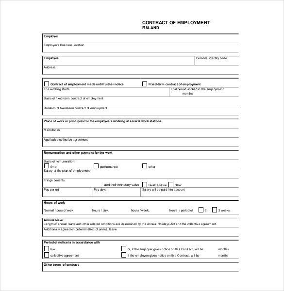 32 Employment Agreement Templates – Free Word PDF Format