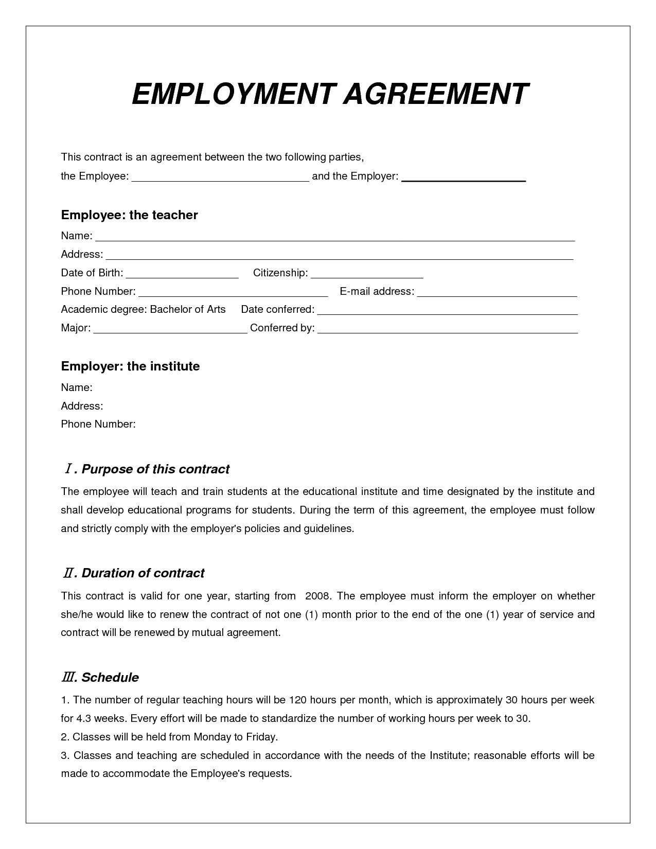 Labor Contract Template Invitation Templates