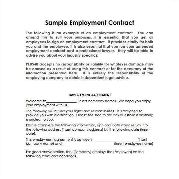 Sample Basic Contract Template 18 Free Sample Example