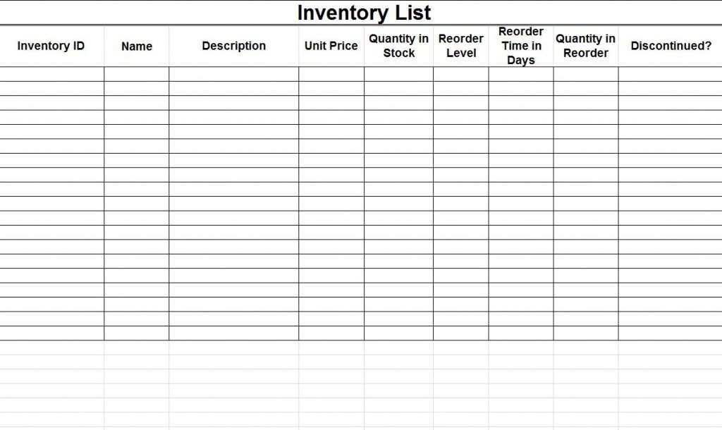 Inventory Template