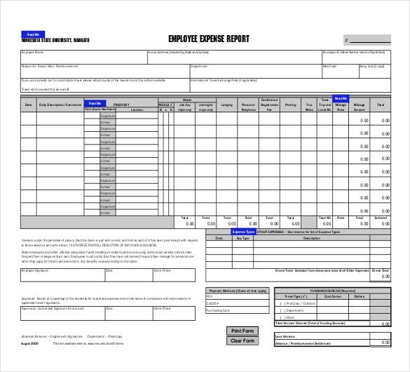 31 Expense Report Templates PDF DOC