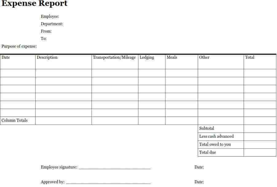 4 Expense Report Templates Excel PDF Formats