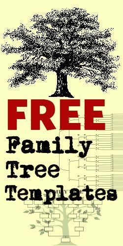 Free Family Tree Templates CRAFTS Pinterest