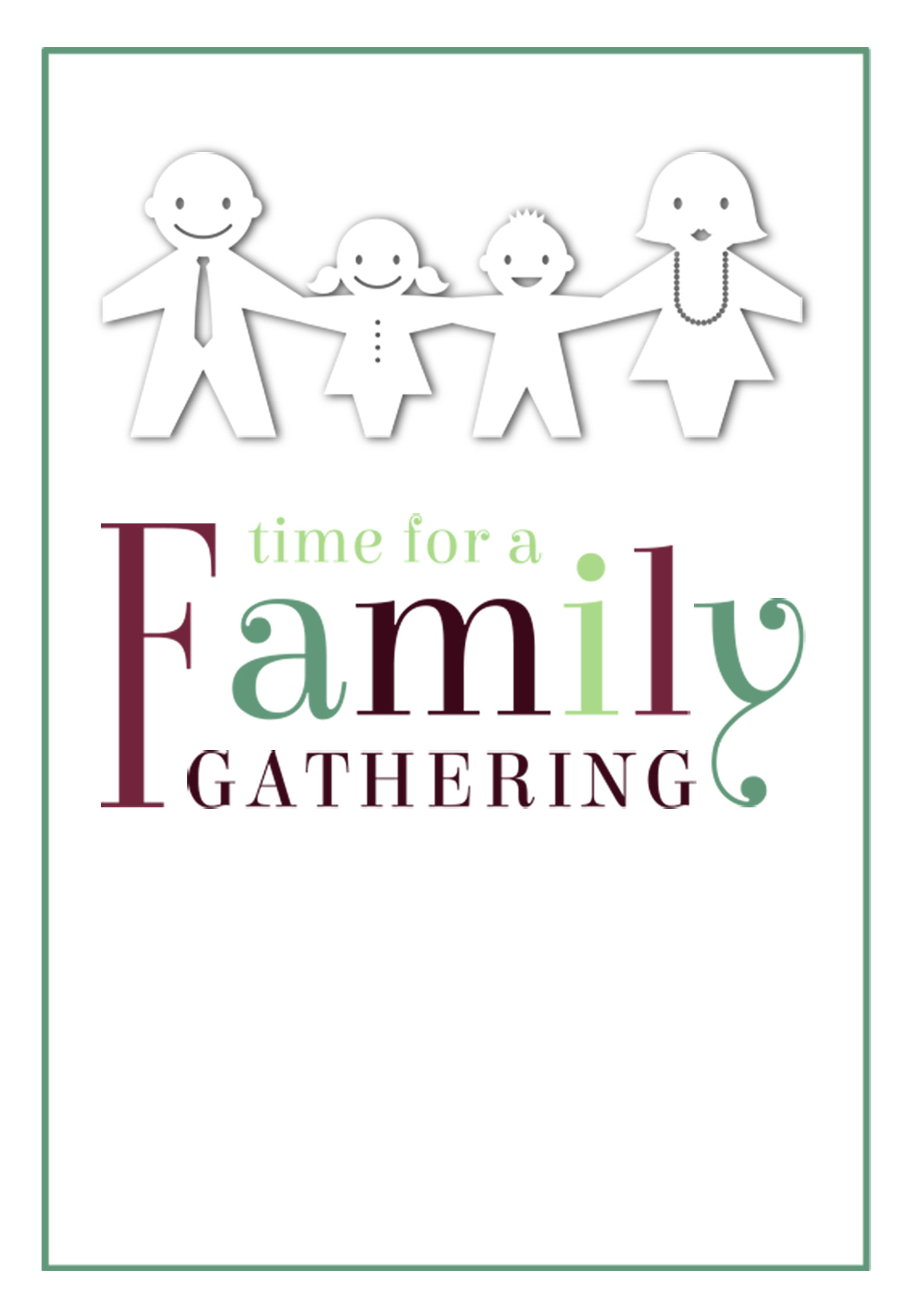 Time for a Family Gathering Free Printable Family