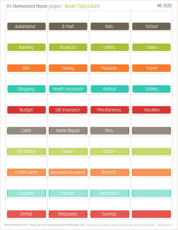 28 of Home Organizer Printable Label Template
