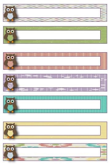 Owl Theme Blank File Folder Label Template FREEBIE