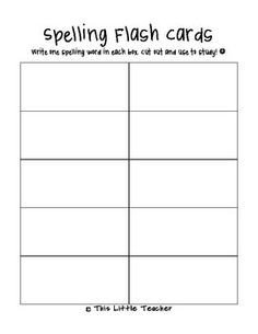 Blank template for creating your own sight word flashcards