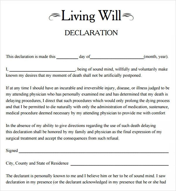9 Sample Living Wills PDF