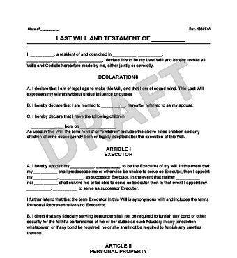 Create A Last Will And Testament