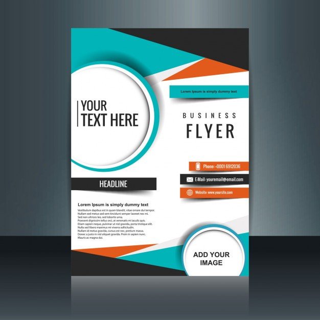 Business flyer template with geometric shapes