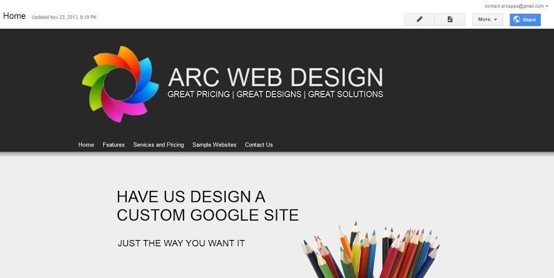 Change The Banner ARC Templates Google Sites Templates