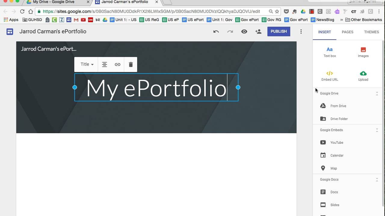 Create Your ePortfolio Student New Google Sites