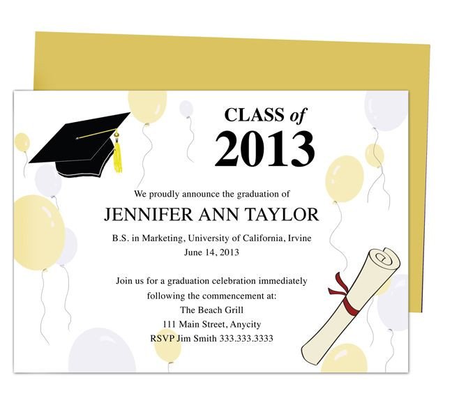 46 best Printable DIY Graduation Announcements Templates
