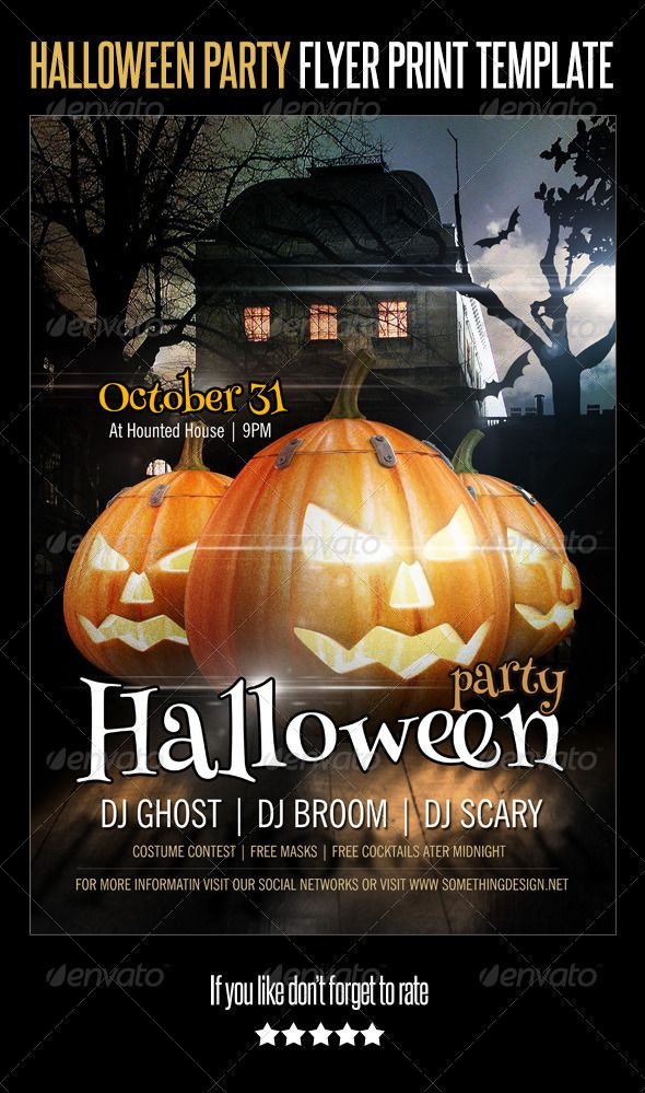 Halloween Party Flyer Print Template graphicriver