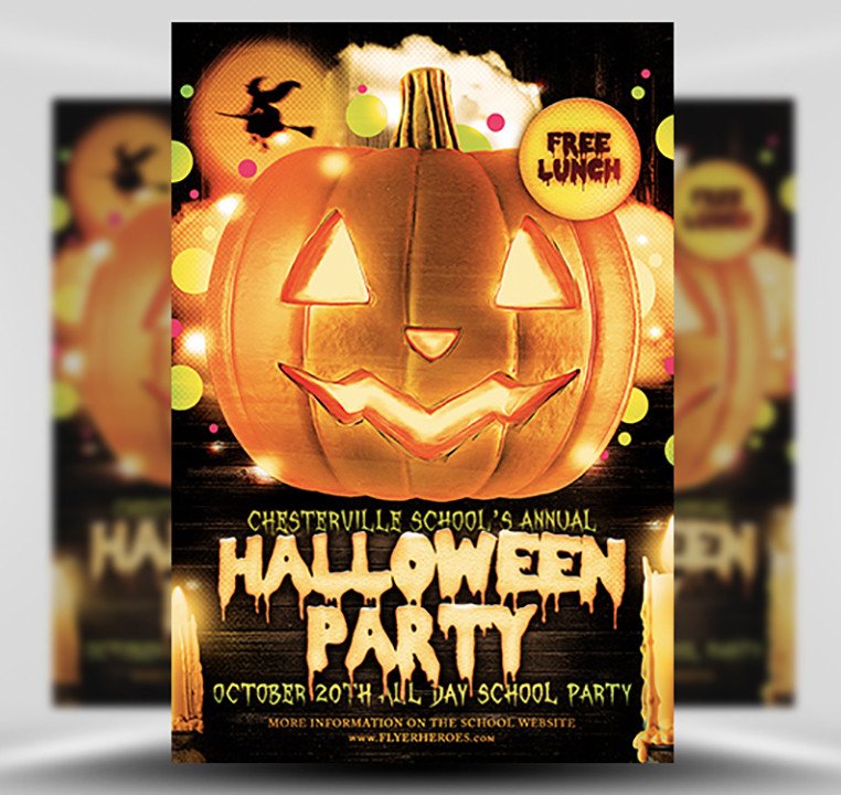 Halloween Party Flyer Template 4 15 The Pumpkin