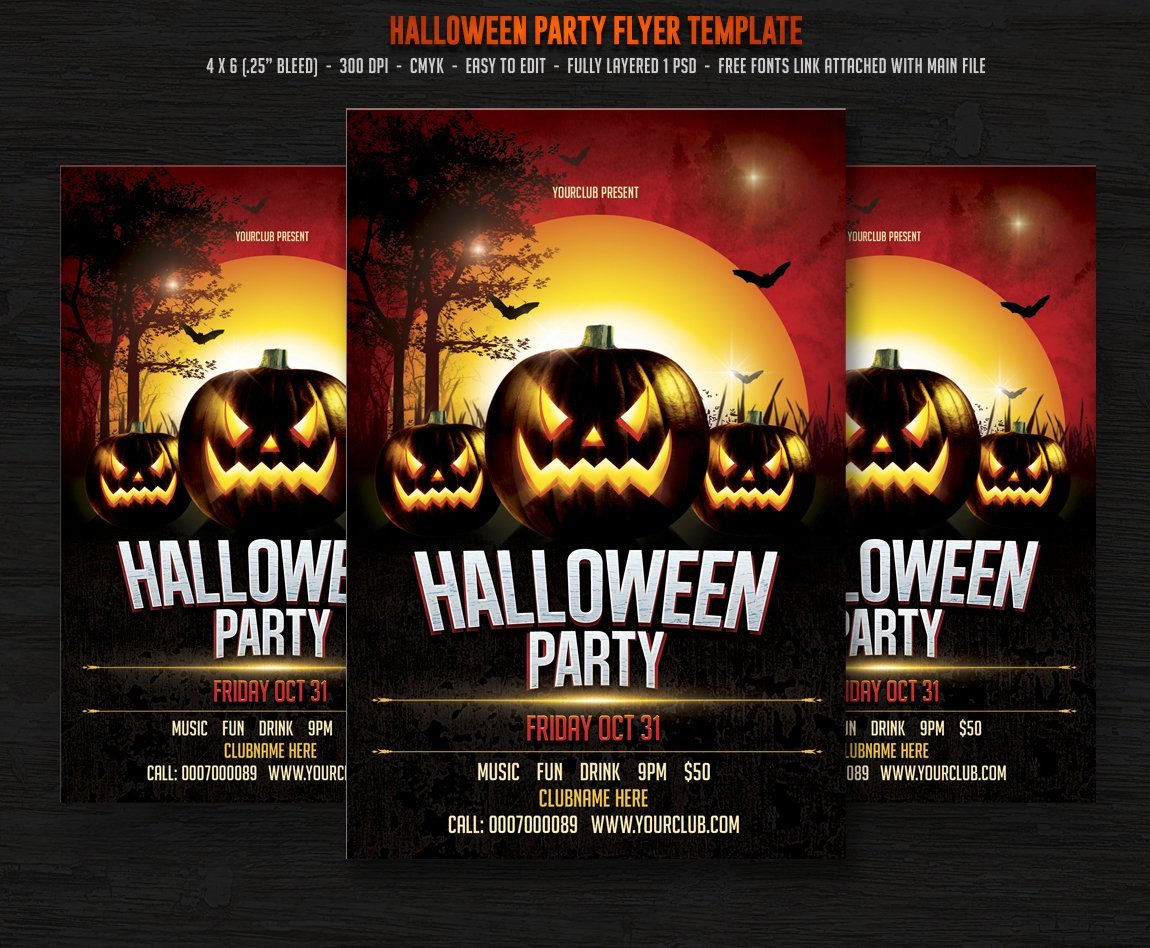 Halloween Party Flyer Templates Creative Market