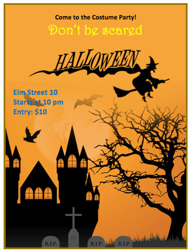 Halloween Flyer Template Orange Theme Free Flyer Templates