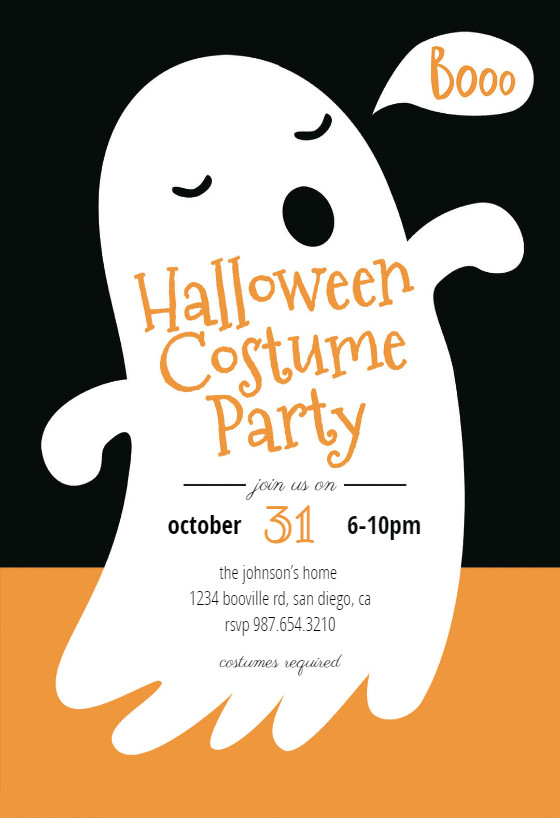 Boos Halloween Party Invitation Template Free