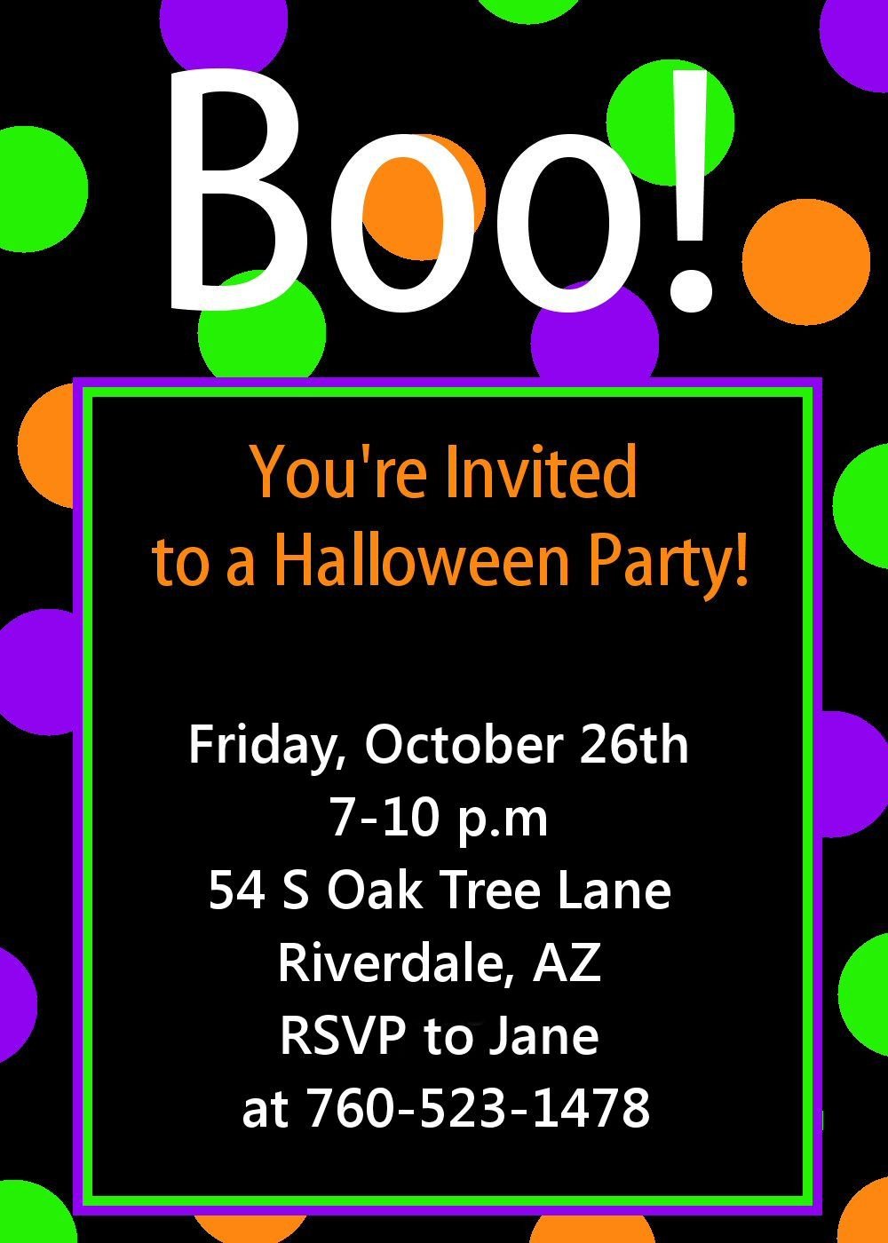 Halloween Party Invitation Printable