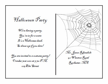 Printable Halloween Postcard Invitations