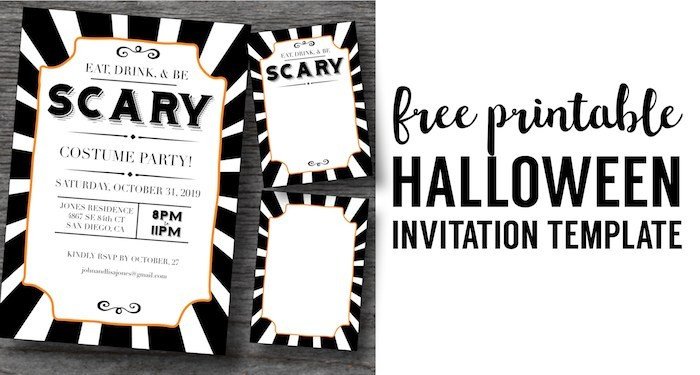 Halloween Invitations Free Printable Template Paper