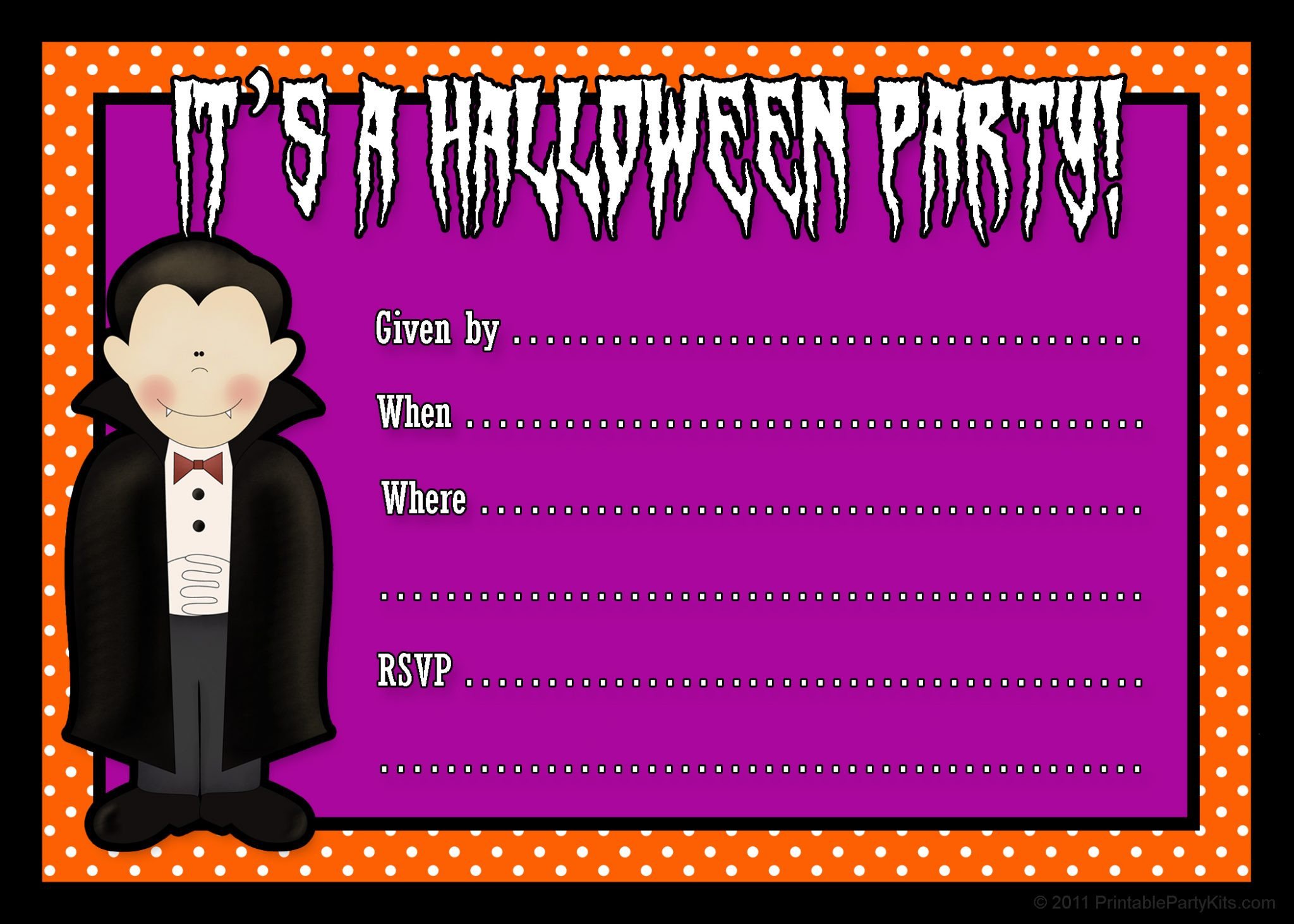 Free Printable Halloween Party Invites