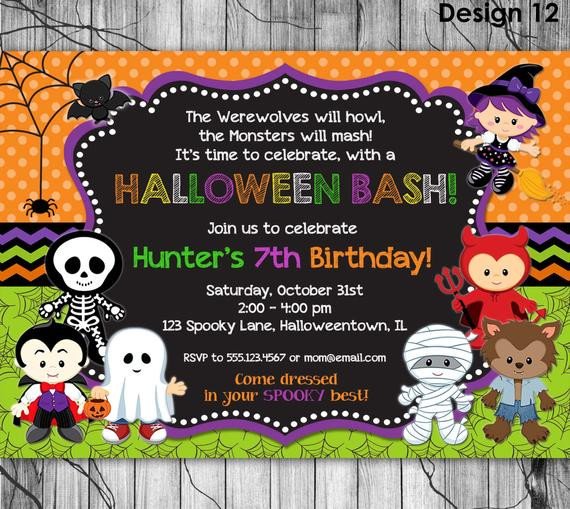 HALLOWEEN Birthday Invitation PRINTABLE Kids Halloween Party