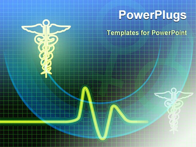 medical symbol with heart beat line PowerPoint Template