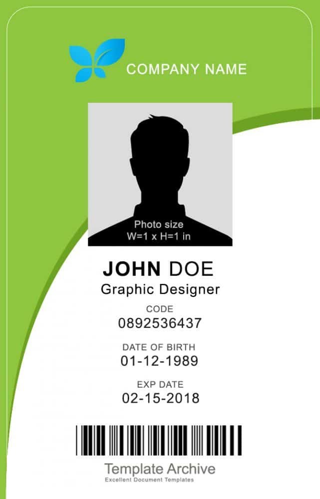 16 ID Badge & ID Card Templates FREE Template Archive