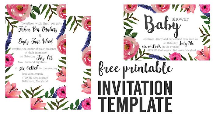 Floral Invitation Free Printable Invitation Templates