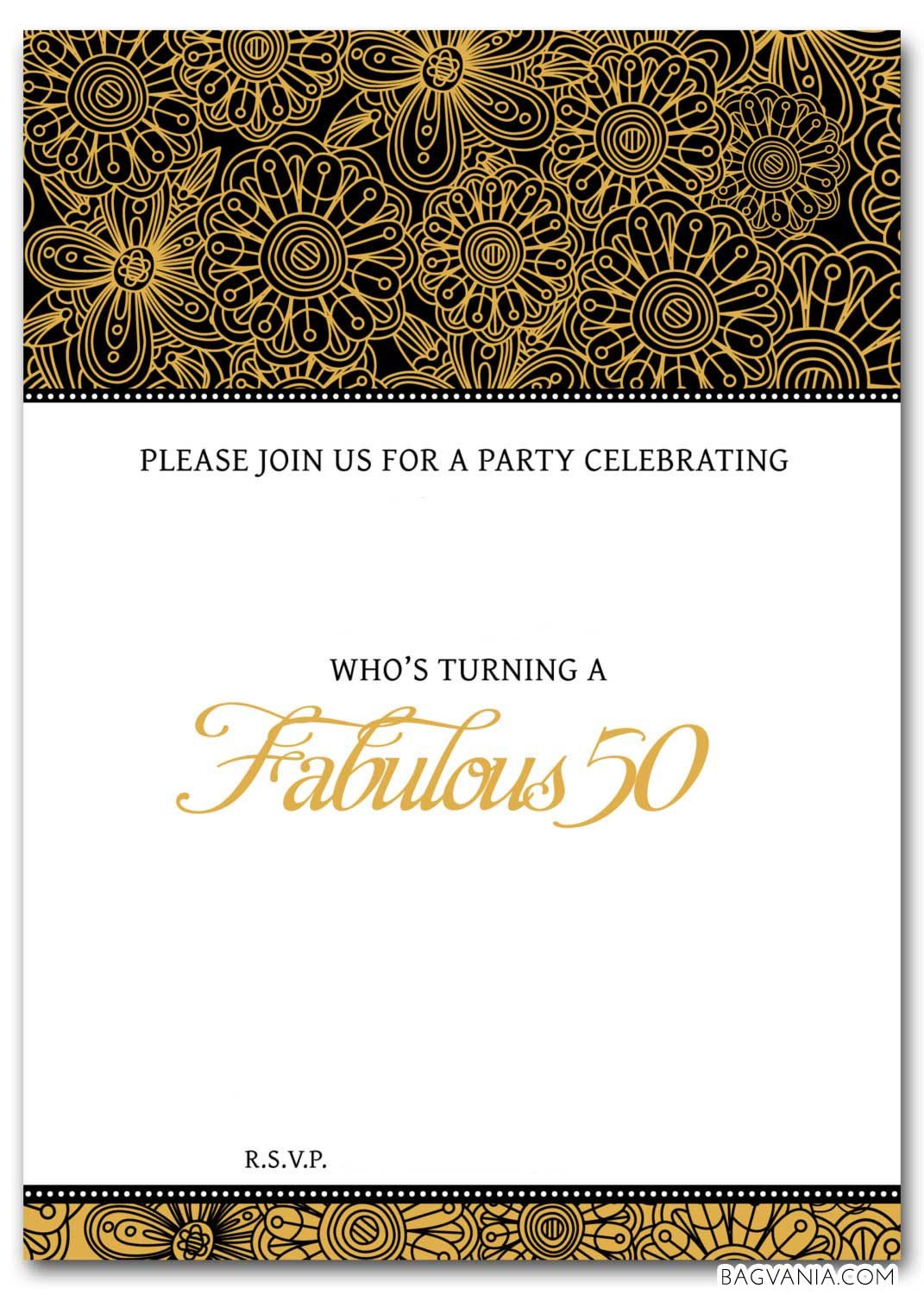 FREE 50th Birthday Party Invitations Wording – FREE