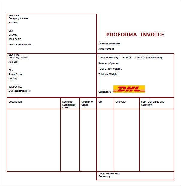 15 Proforma Invoice Templates Download Free Documents