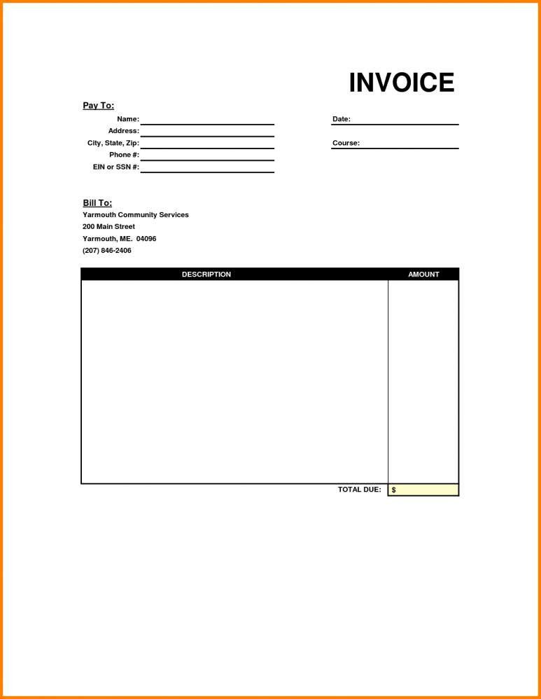 Editable Invoice Template Pdf