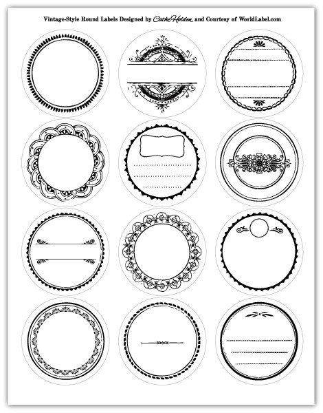 Round Labels in a vintage style design