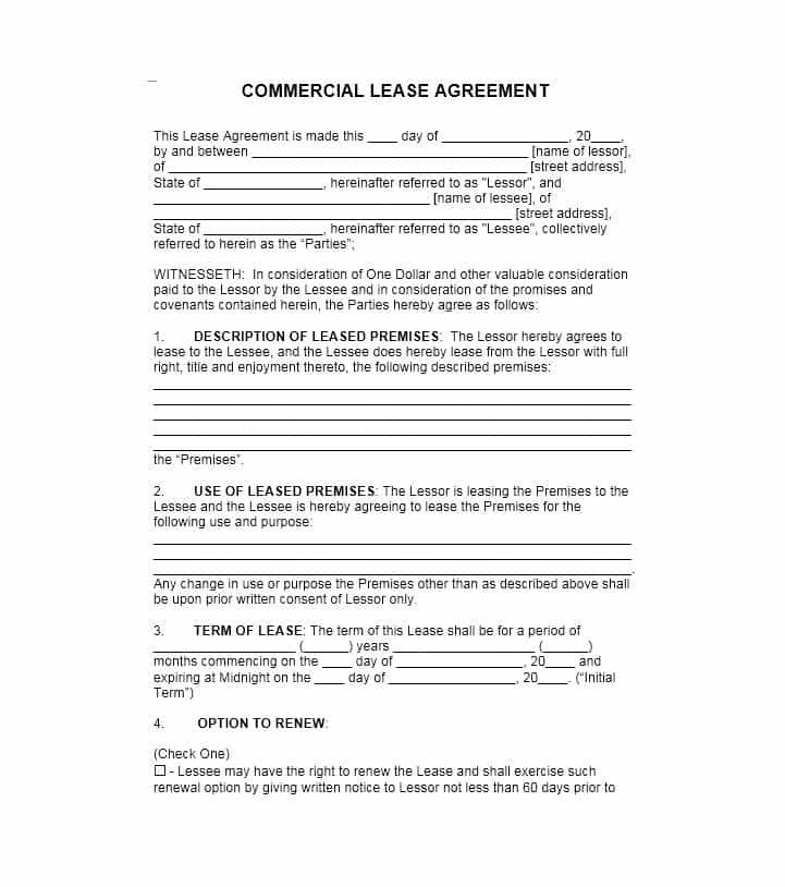 26 Free mercial Lease Agreement Templates Template Lab