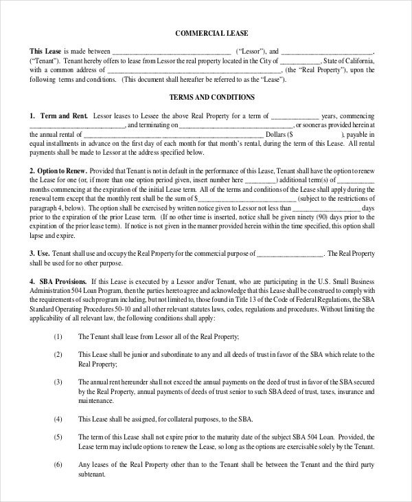 Rental Lease Agreement Template 20 Free Word PDF