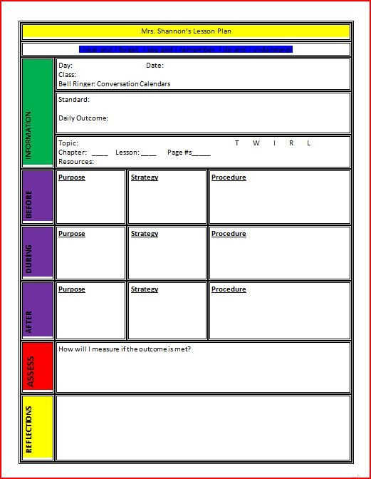 10 Lesson Plan Template Word Free Download PDF Excel