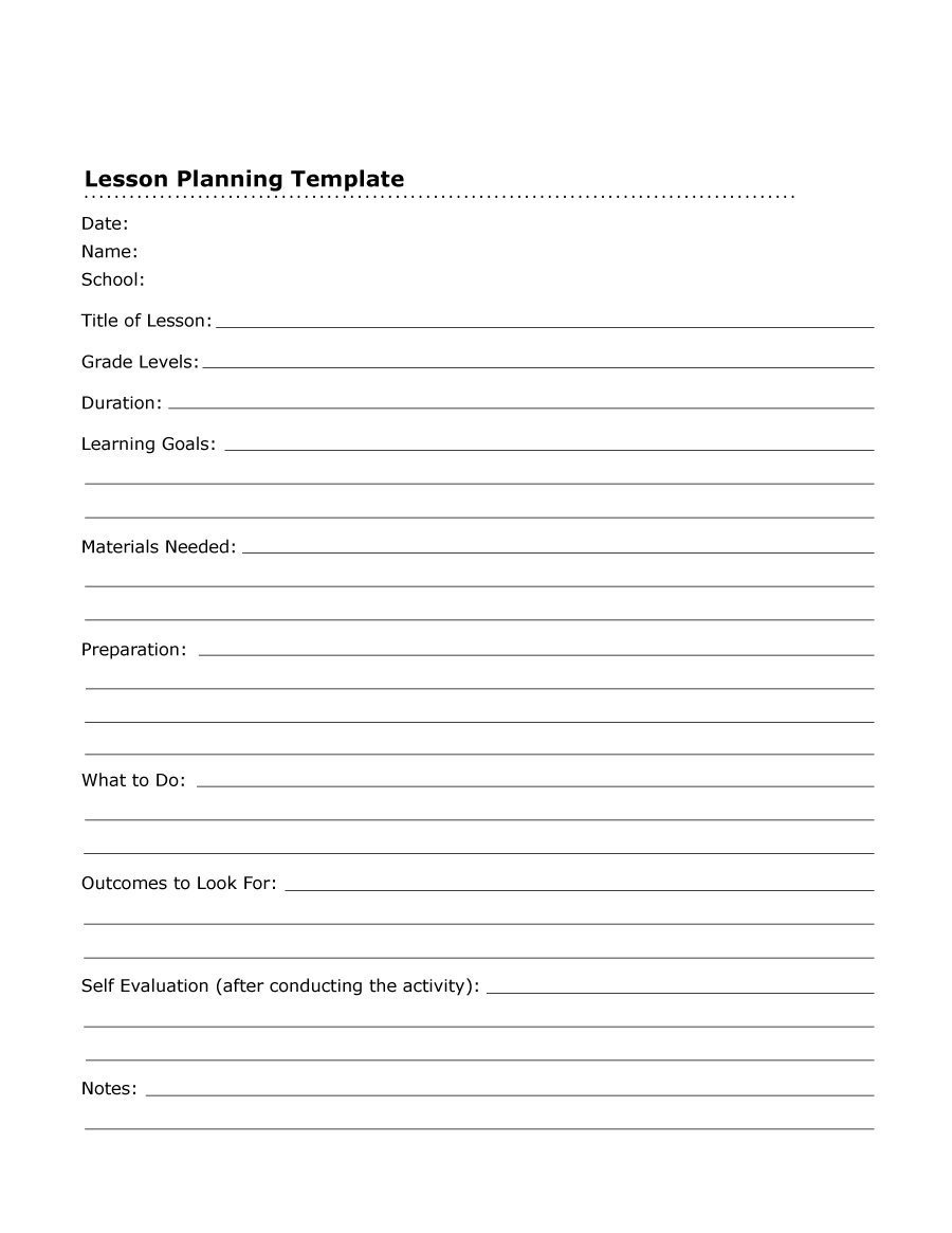 44 FREE Lesson Plan Templates [ mon Core Preschool Weekly]