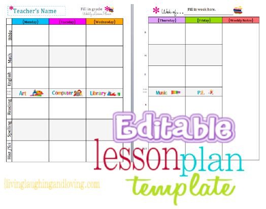 Cute Lesson Plan Template… Free Editable Download