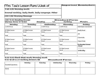 Lesson Plan Template Free by Ivy Taul