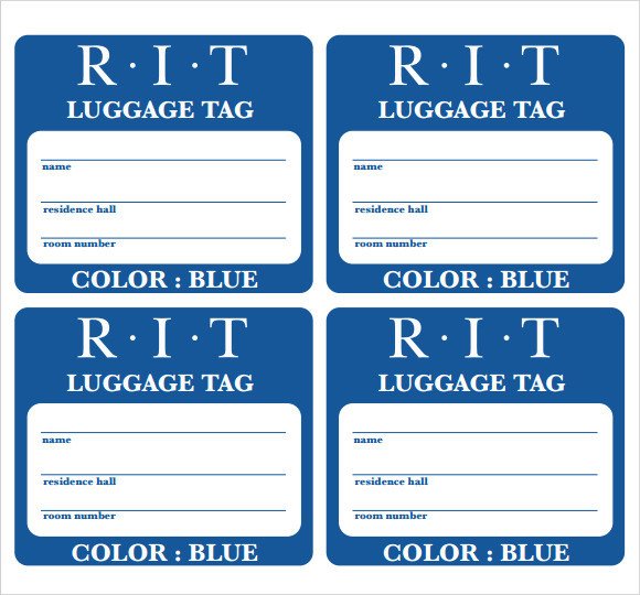 Sample Luggage Tag Template 28 Free Documents in PDF PSD