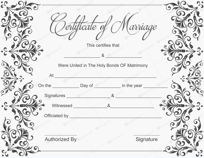 10 Beautiful Marriage Certificate Templates to Try This Season