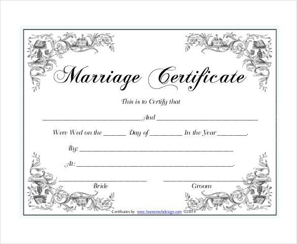 10 Marriage Certificate Templates